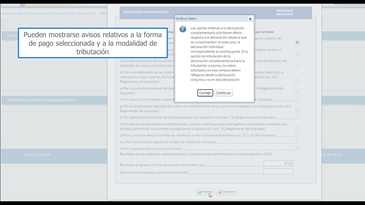 declaración complementaria por atrasos de años anteriores