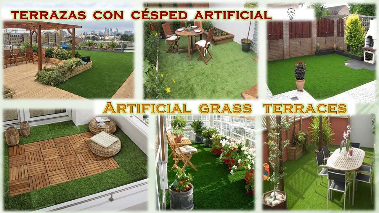 patios con césped y piedras