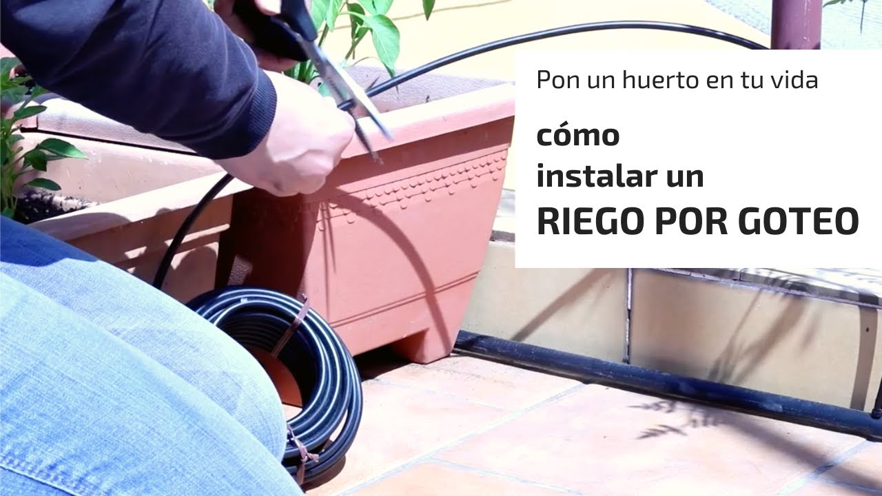 como poner riego por goteo en macetas