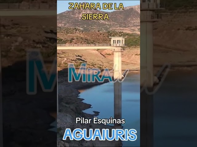 pantano de zahara de la sierra vaciando agua