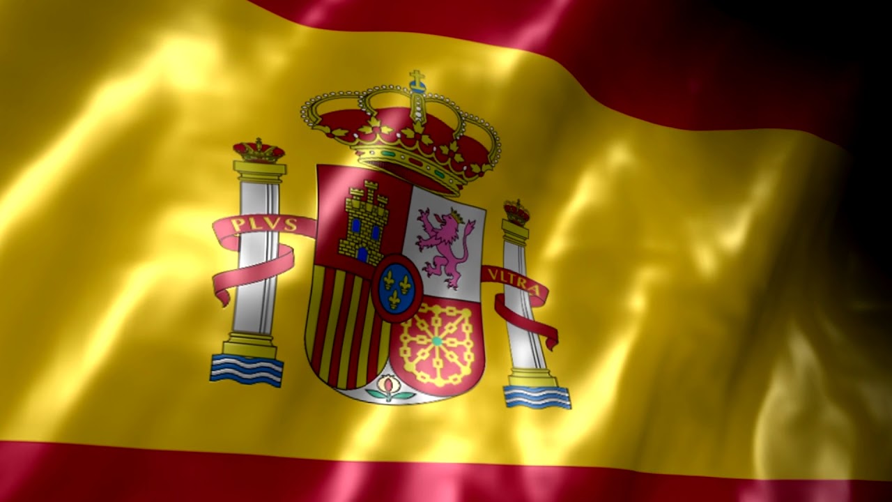 bandera de españa en movimiento
