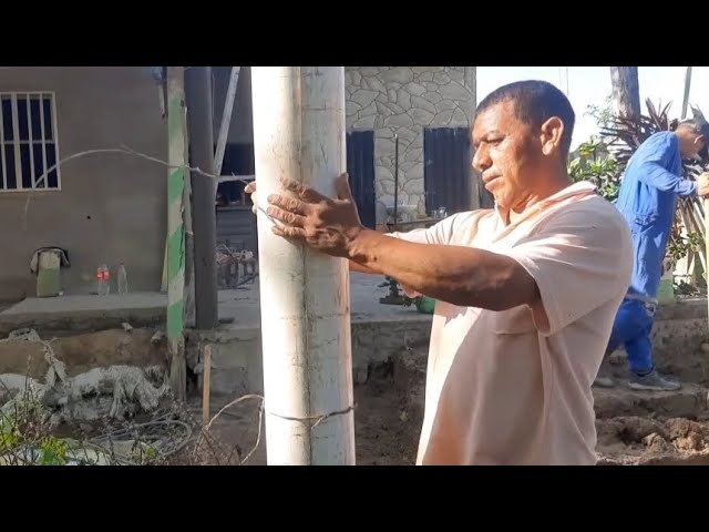 columnas con caños de pvc