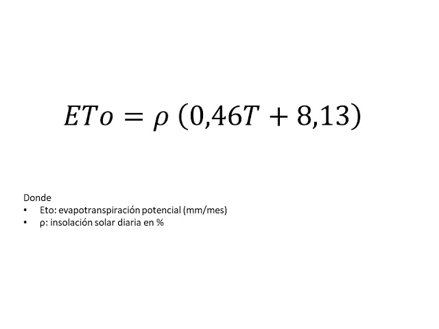 como se calcula la evapotranspiración