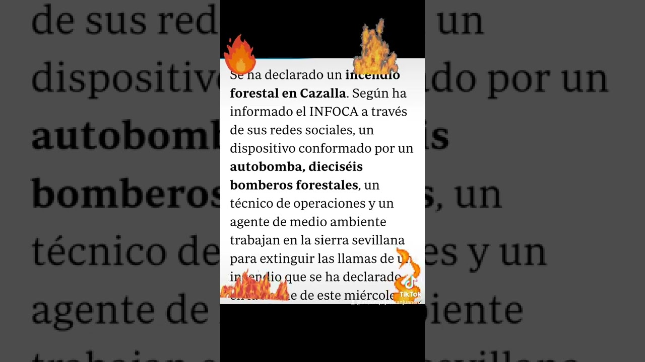 incendio cazalla de la sierra